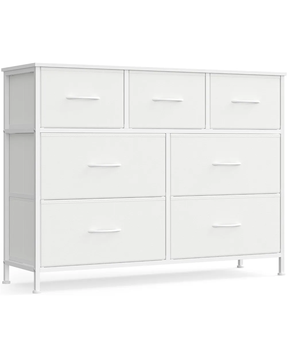 Cómoda de 7 cajones en blanco