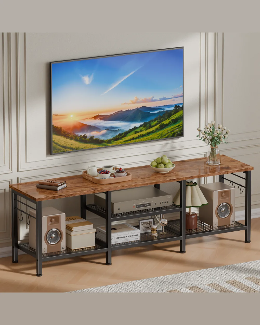 Mueble de TV 140 cm en marrón rústico