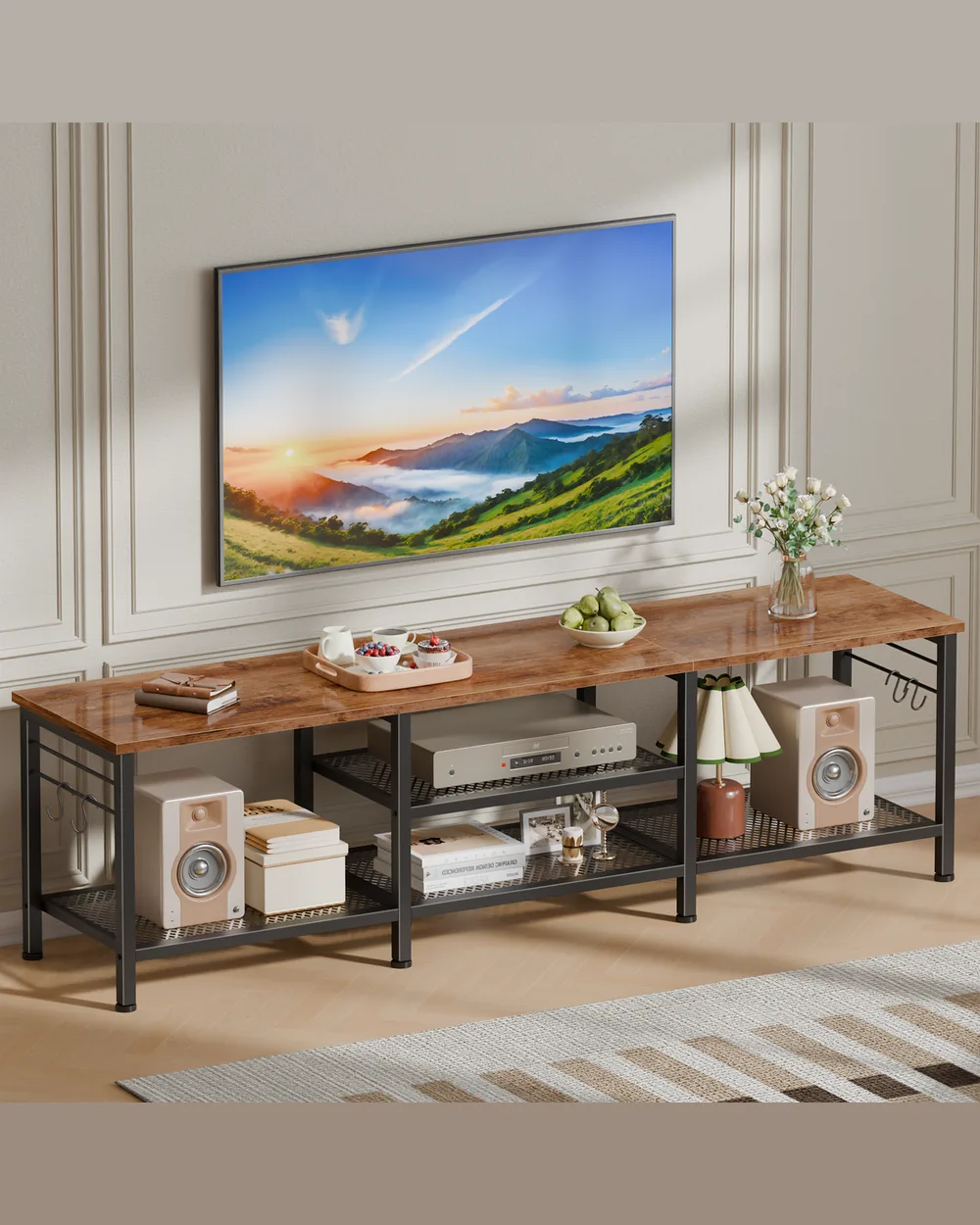 Mueble de TV 160 cm en marrón rústico