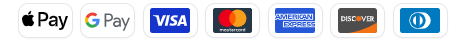 Apple Pay, Google Pay, Visa, Mastercard, American Express, Discover y Diners Club